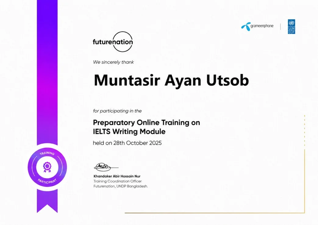 Preparatory Online Training on IELTS Writing Module Certificate